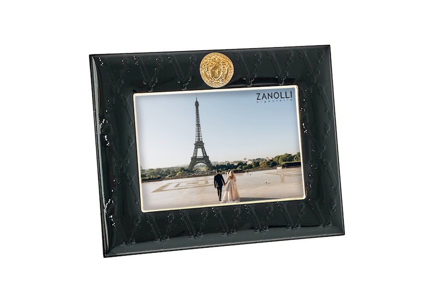 Portafoto Frames argento bilaminato nero Versace