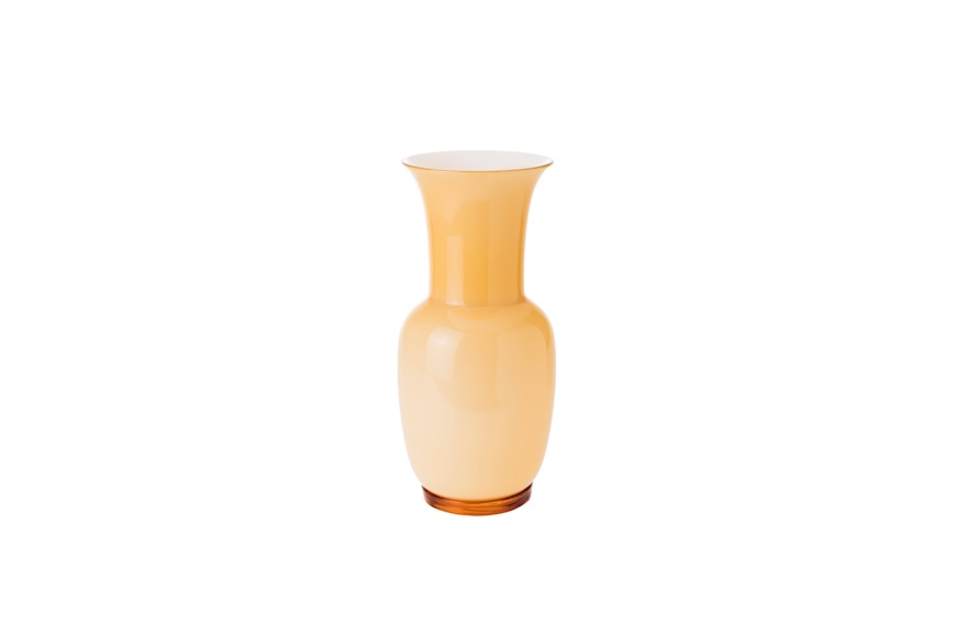 Vaso Opalino vetro di Murano ambra e lattimo Venini