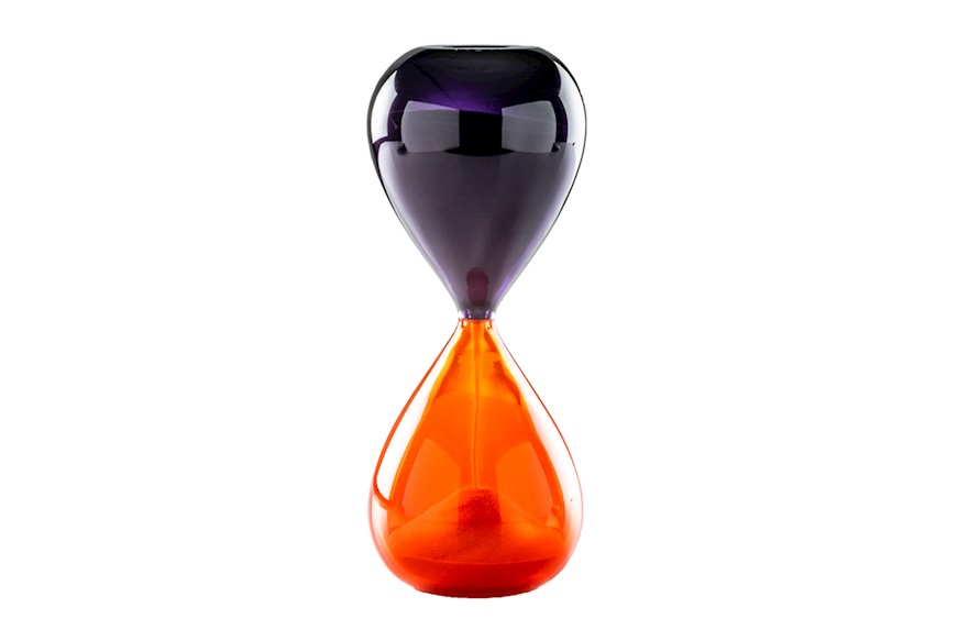Clessidra Murano glass purple and orange Venini