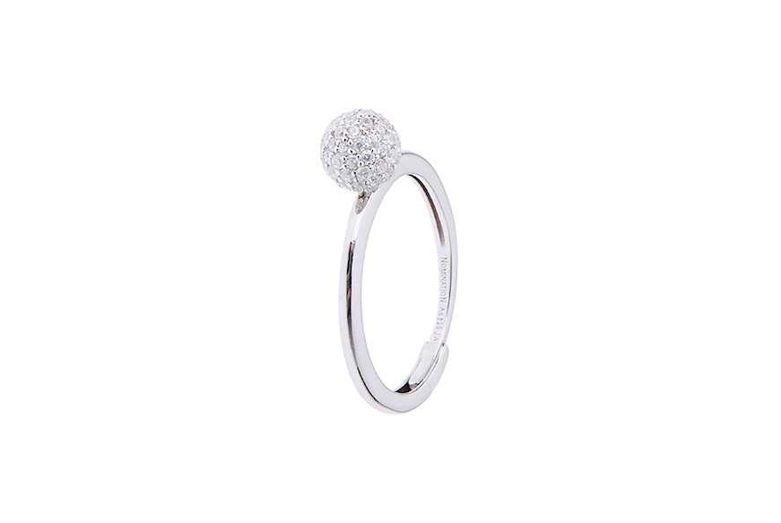 Ring Soul silver white rhodium with ball of zircons Nomination
