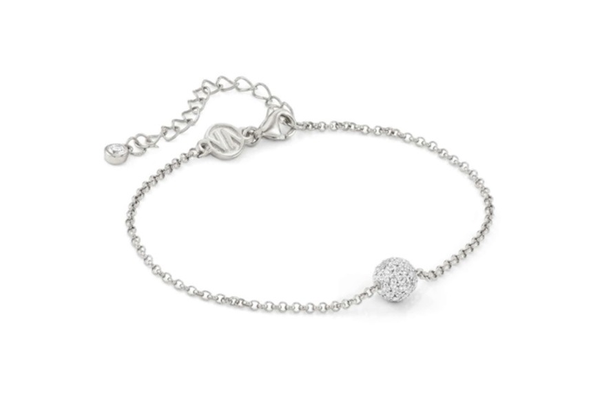 Bracelet Soul silver white rhodium with ball of zircons Nomination