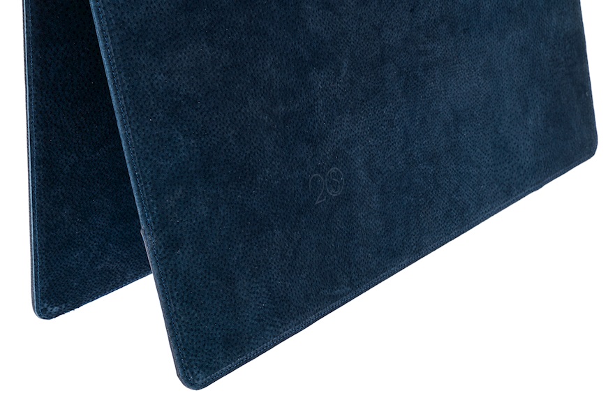 Double table pad Table leather blue navy Selezione Zanolli