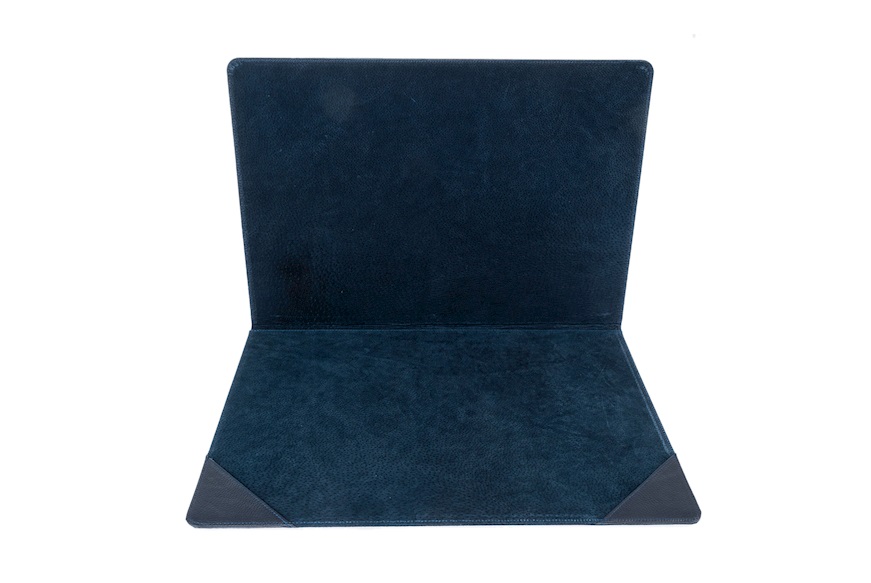 Double table pad Table leather blue navy Selezione Zanolli
