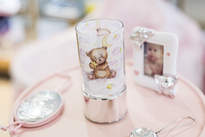 Lamp Teddy Bear pink with sugared almonds Selezione Zanolli