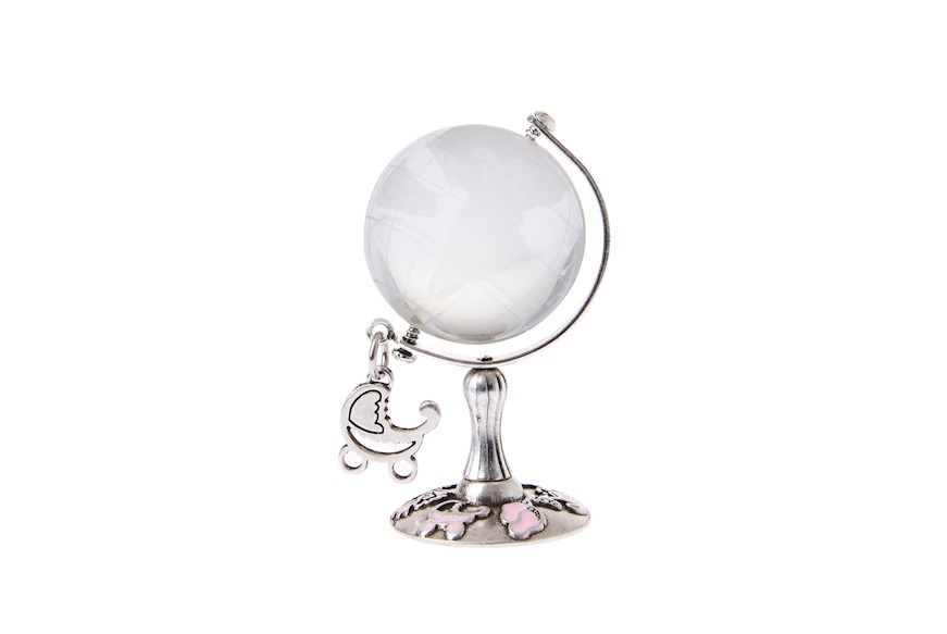 Globe with stroller pendant, box and sugared almonds Selezione Zanolli