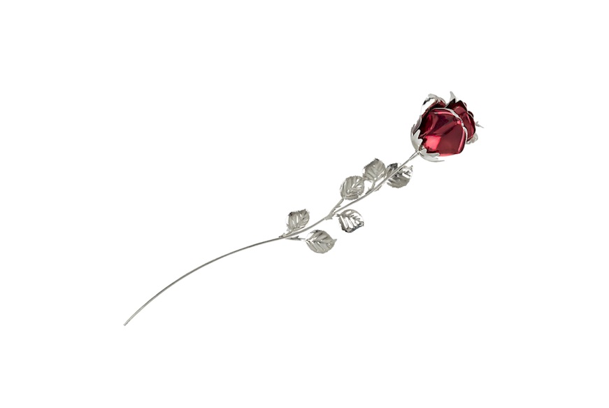 Rosa rossa silver plated con confezione regalo Selezione Zanolli