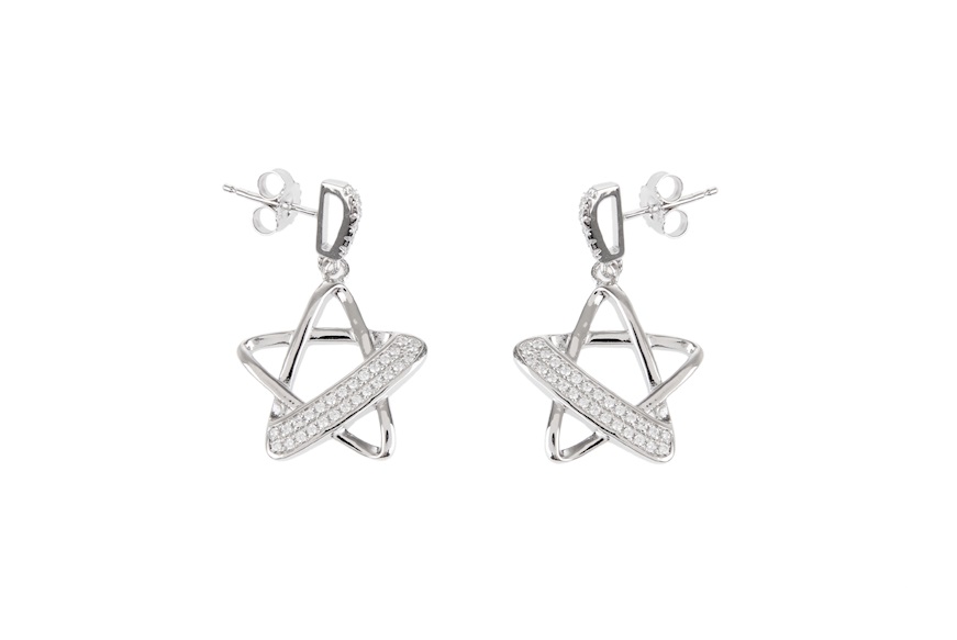 Earrings Stars silver with white zircons Selezione Zanolli