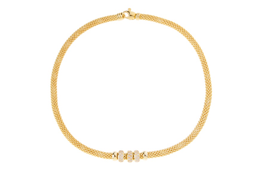Necklace Strong in bronze with gold and zircon finish Sovrani
