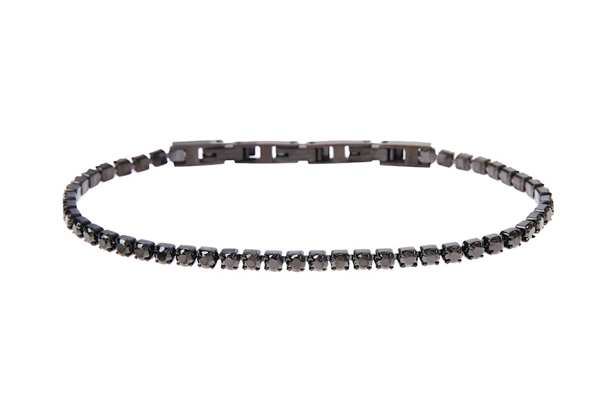 Tennis Bracelet steel and black zircons Sovrani