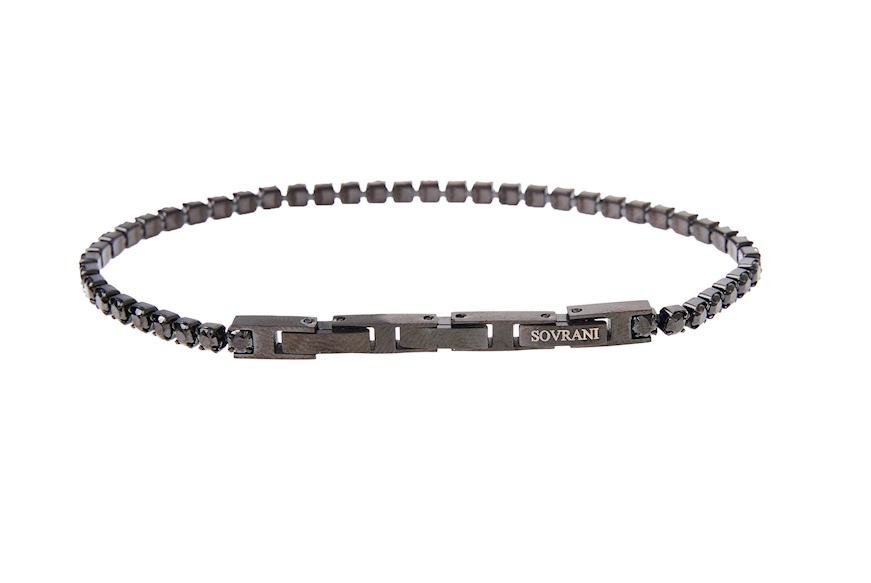 Tennis Bracelet steel and black zircons Sovrani