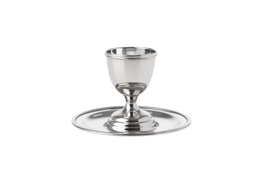 Egg carrier silver in English style with saucer Selezione Zanolli