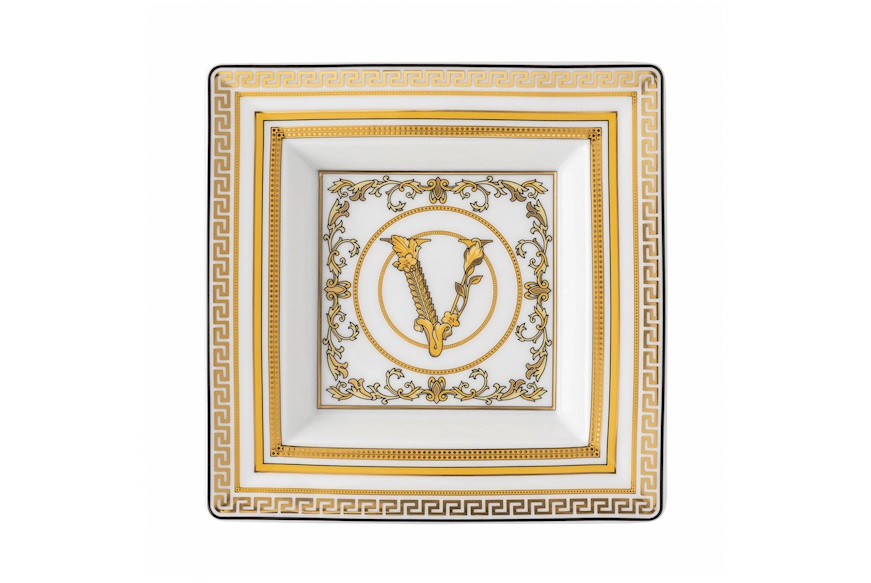 Square bowl Virtus Gala porcelain white Versace