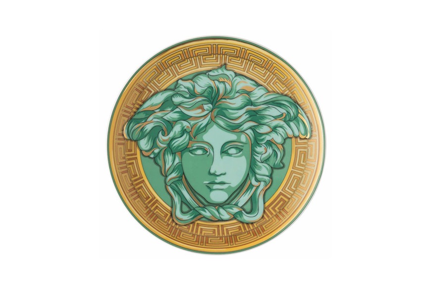 Piatto piano Madusa Amplified porcellana verde Versace