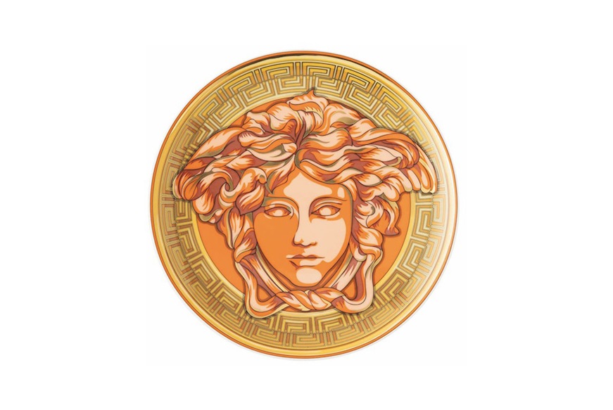 Charger plate Madusa Amplified porcelain orange Versace