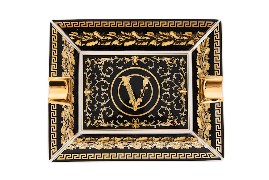 Posacenere Virtus Gala porcellana nero Versace