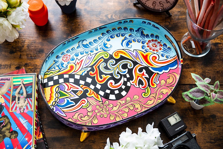 Tray Oval M hand painted Tom's Drag