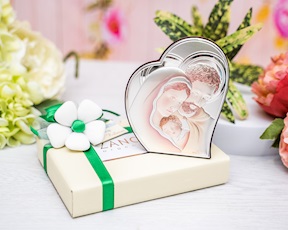 Pannello Sacra Famiglia colorata con ciuffo portaconfetti Selezione Zanolli