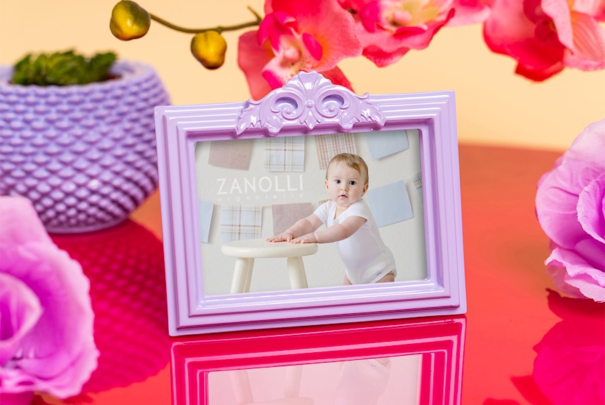 Mini Picture Frame Lilac with sugared almonds Selezione Zanolli