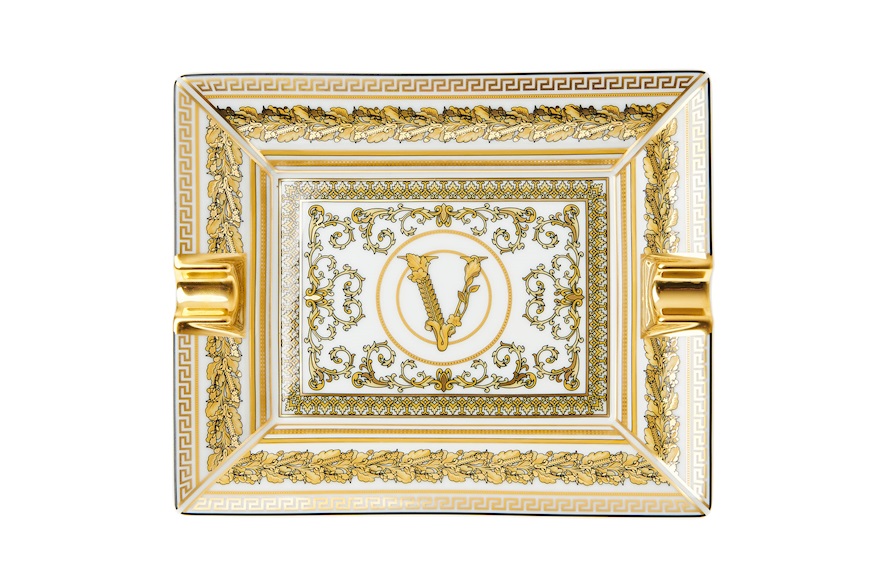 Posacenere Virtus Gala porcellana bianco Versace