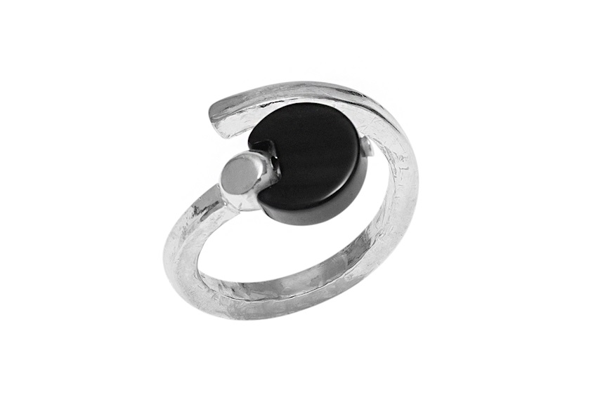 Ring Miranda silver with black agate Selezione Zanolli