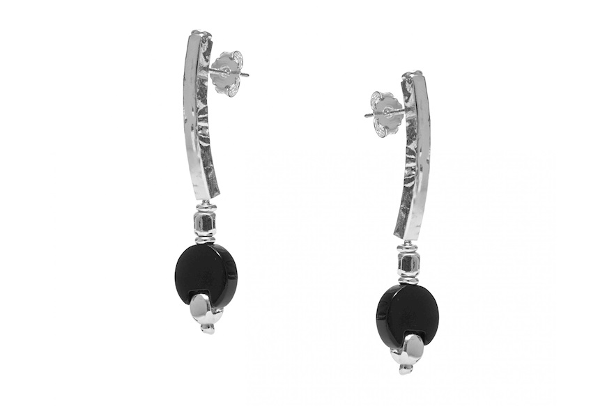 Earrings Miranda silver with black agate Selezione Zanolli