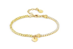 Bracciale Chic&Charm argento dorato con pendente cuore e zirconi bianchi