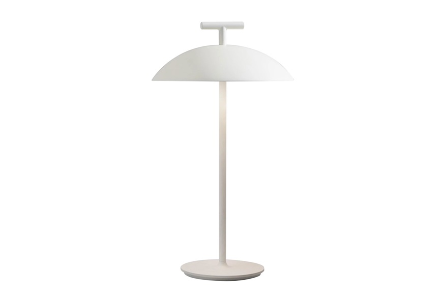 Lampada da tavolo Mini Geen-A acciaio colore bianco con alimentazione diretta Kartell