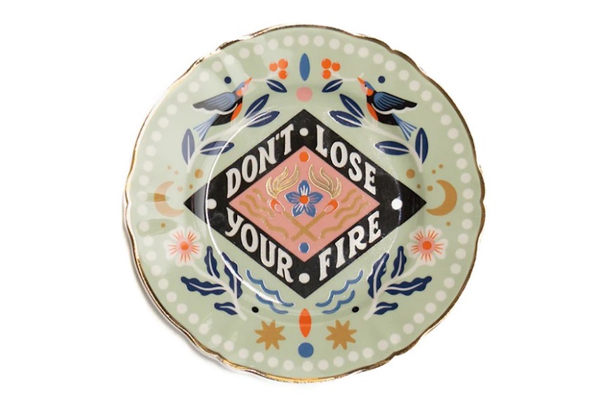 Plate The Love Party porcelain Don't Lose your Fire Bitossi home