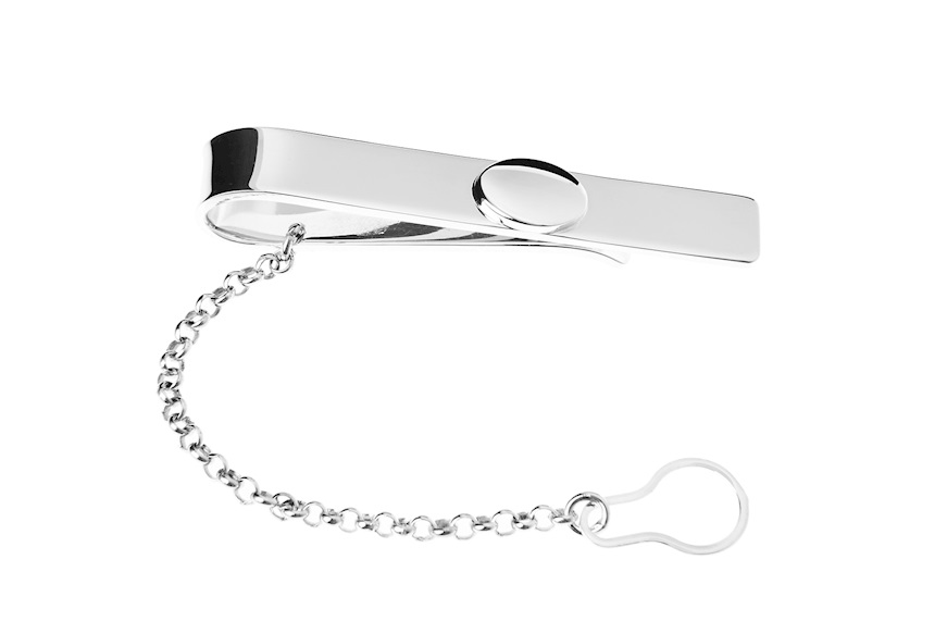 Tie clip silver with oval Selezione Zanolli