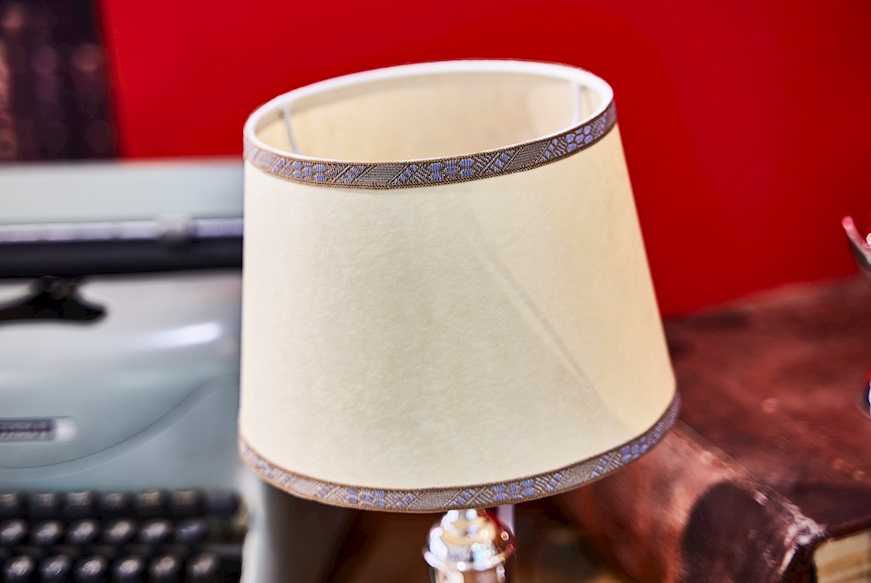 Lamp silver with beige lampshade Selezione Zanolli