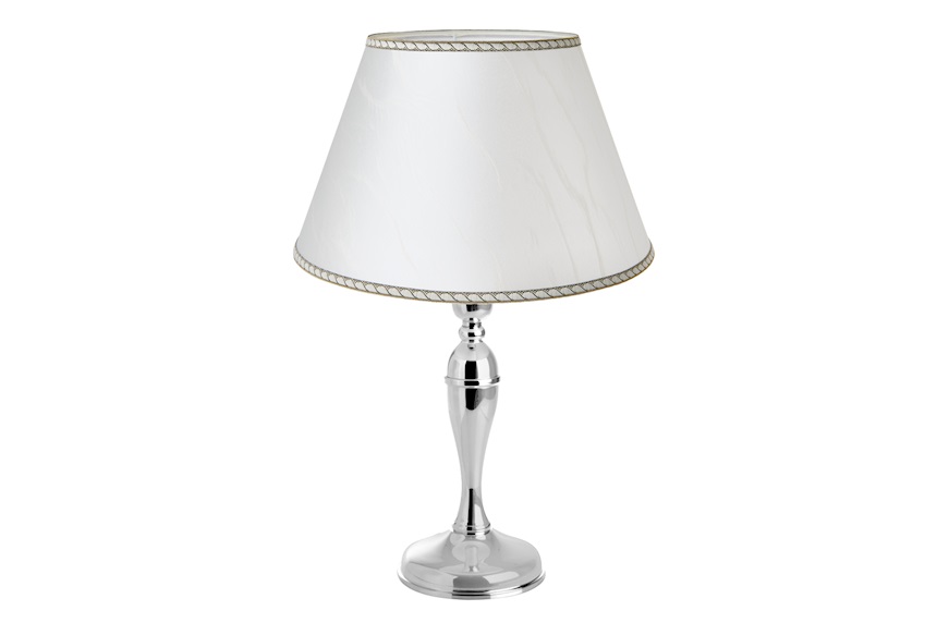 Lamp silver with white lampshade Selezione Zanolli