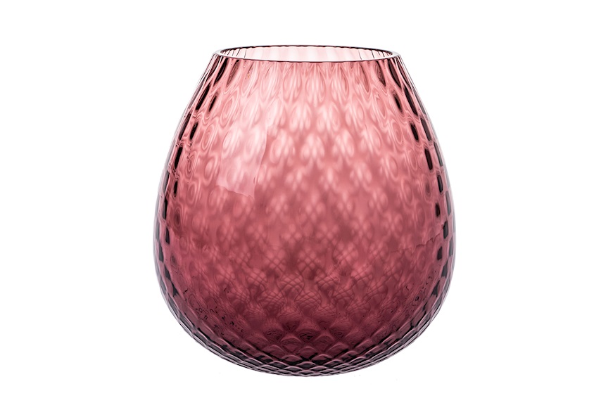 Candle holder vase Macramè XL Murano glass Violet Nasonmoretti