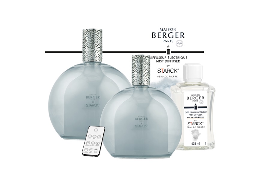 Gift pack electric diffuser X Starck Grise with Peau de Pierre fragrance Maison Berger Paris