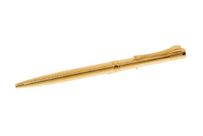 Penna a sfera Classica argento dorato con disegno quadrettato