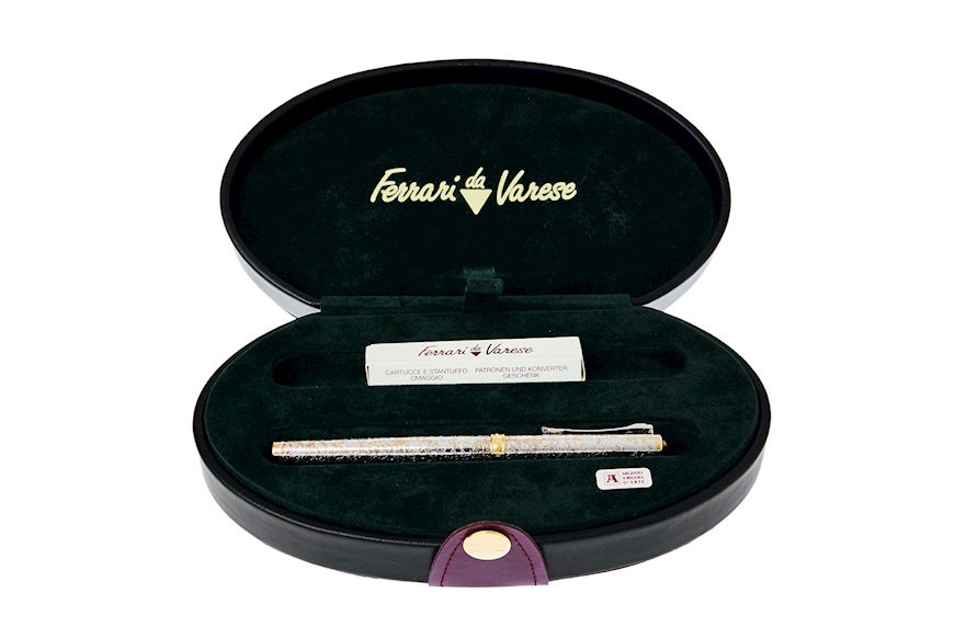 Fountain pen Arena Arabesque silver with cabochon tiger's eye Settelaghi