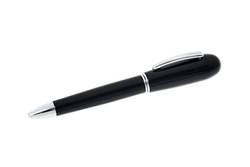 Ballpoint pen Classica Lady with cap in black lacquered metal Settelaghi