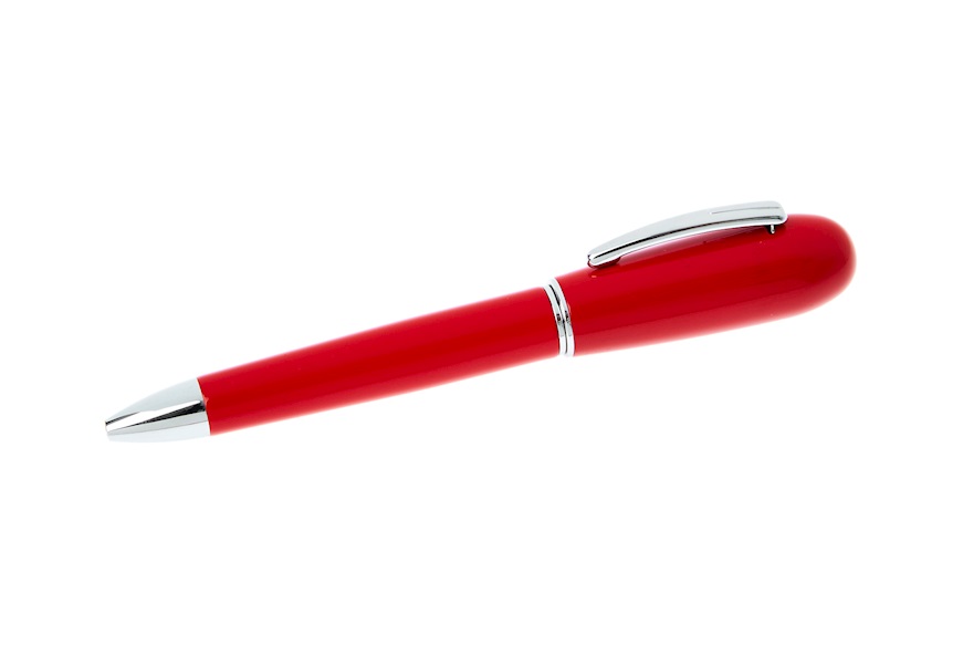 Penna a sfera Classica Lady con cappuccio in metallo laccato rosso Settelaghi