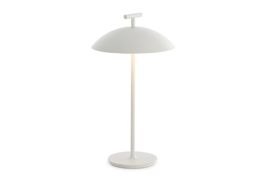 Lampada da tavolo Mini Geen-A acciaio colore bianco con batteria dimmerabile Kartell